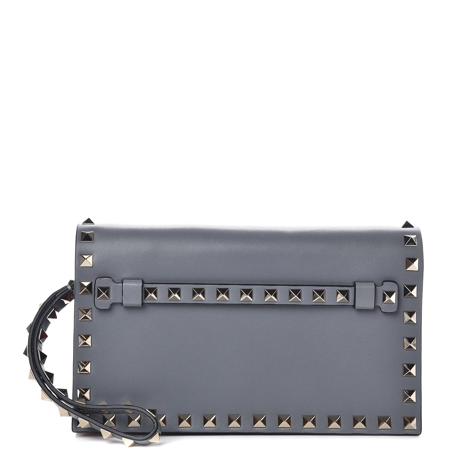 Valentino Garavani Nappa Small Rockstud Wristlet Clutch Light Stone 1 of 8