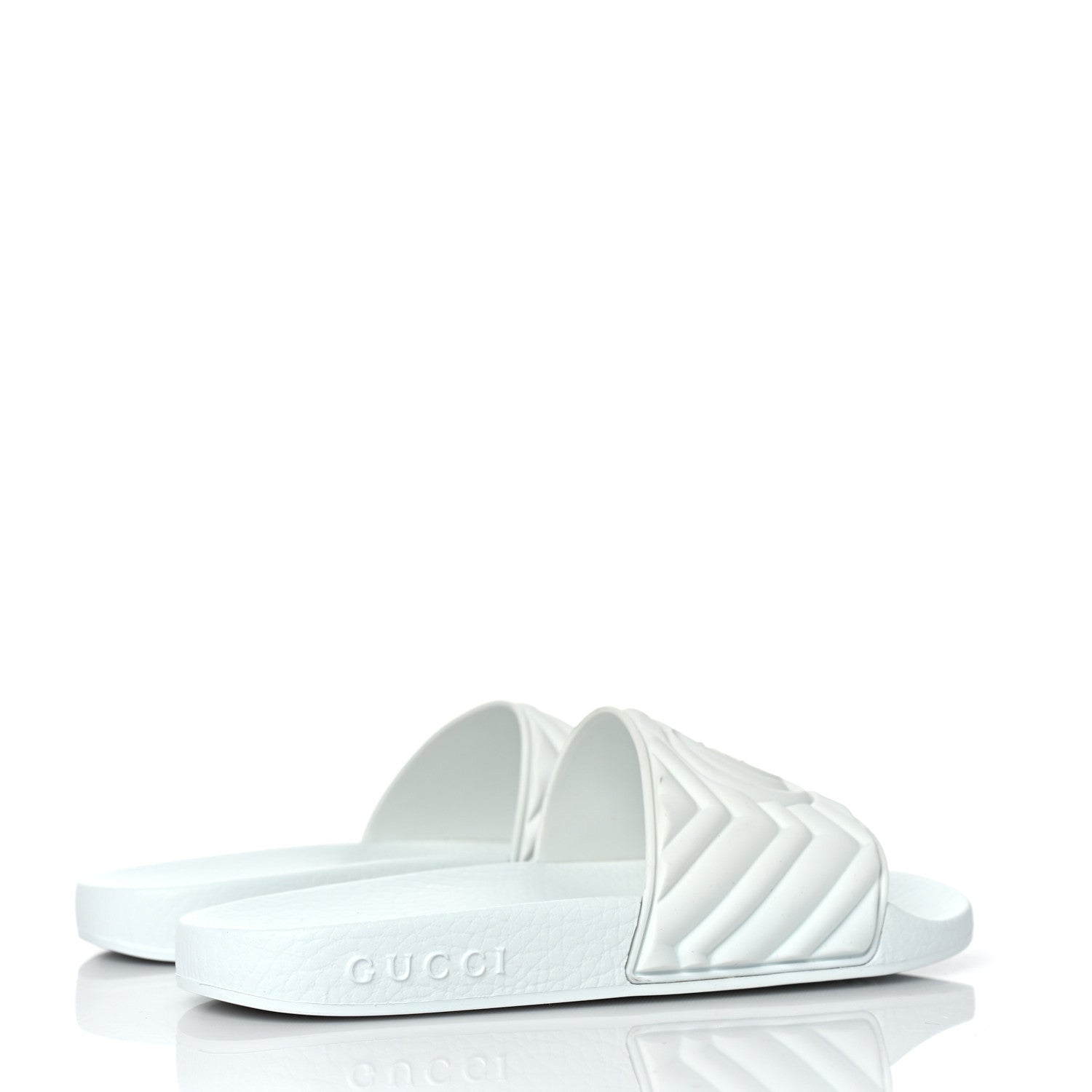 Gucci Rubber Matelasse Womens Slide Sandals 35 Great White 4 of 8