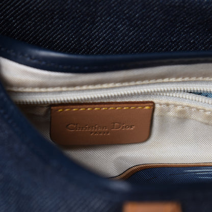 Christian Dior Denim Calfskin Saddle Bag Blue 6 of 13