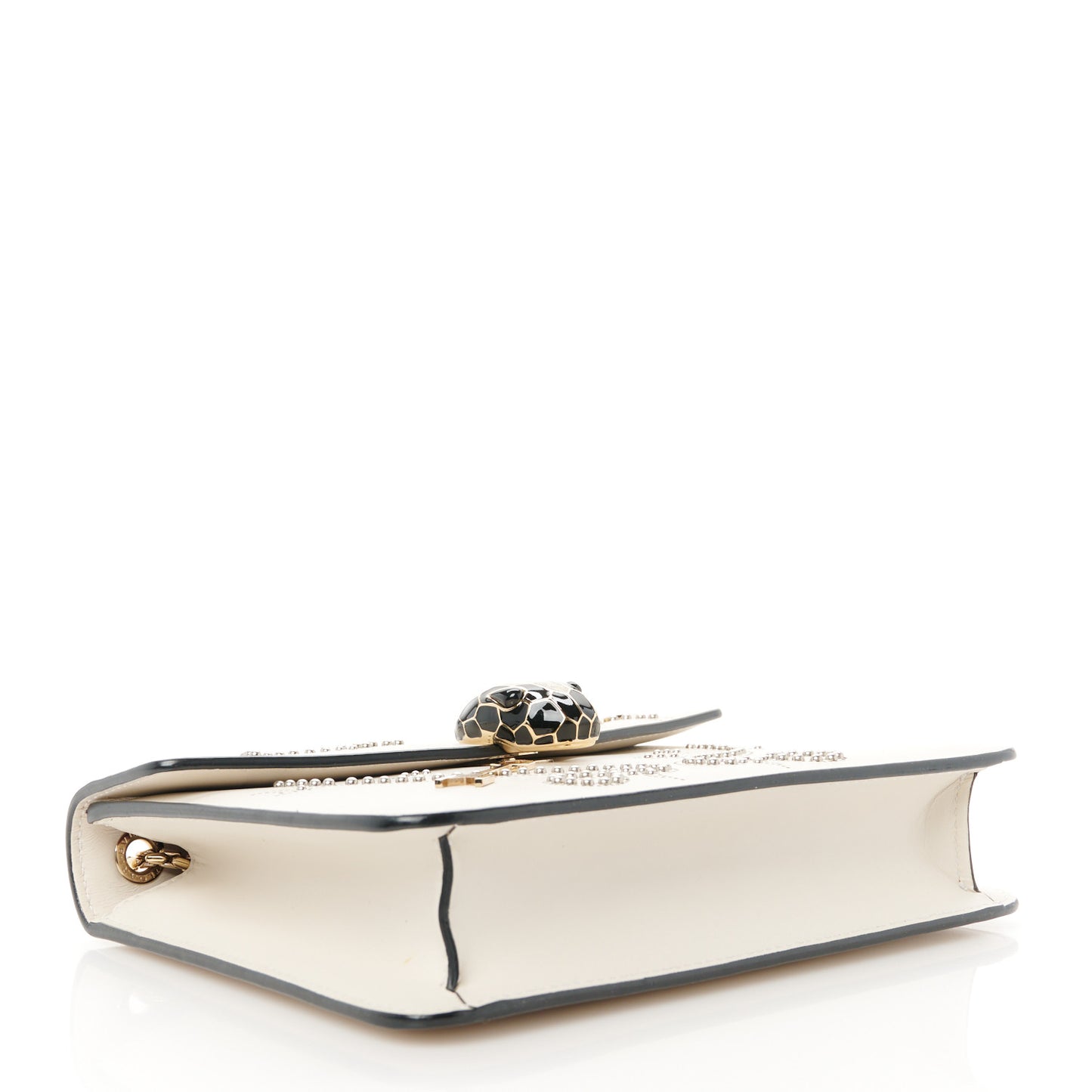 Calfskin Studded Serpenti In Love Forever Crossbody Bag White