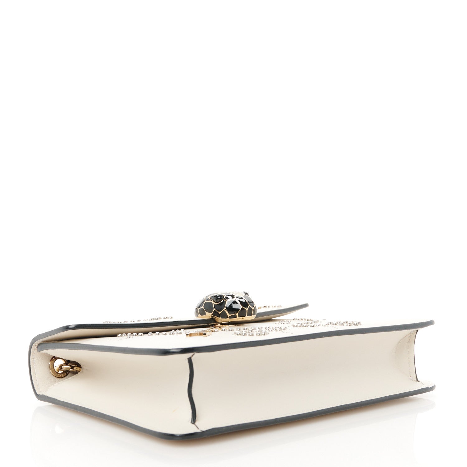 Bulgari Calfskin Studded Serpenti In Love Forever Crossbody Bag White 5 of 11