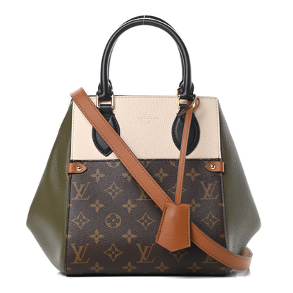 Louis Vuitton Calfskin Monogram Fold Tote PM Cream Khaki Black 1 of 10