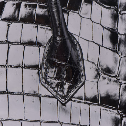 Hermes Shiny Niloticus Crocodile Birkin 25 Black 10 of 37