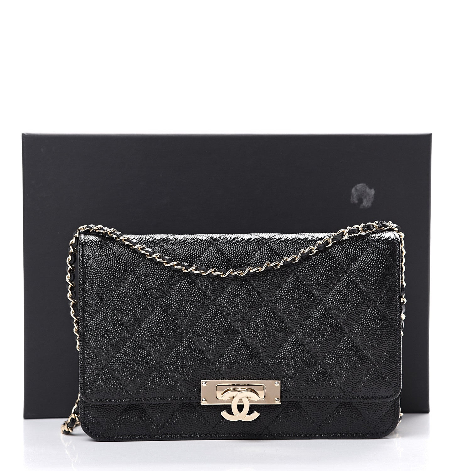 Chanel Caviar Quilted Golden Class Wallet On Chain WOC Black 11 of 11
