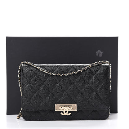 Chanel Caviar Quilted Golden Class Wallet On Chain WOC Black 11 of 11