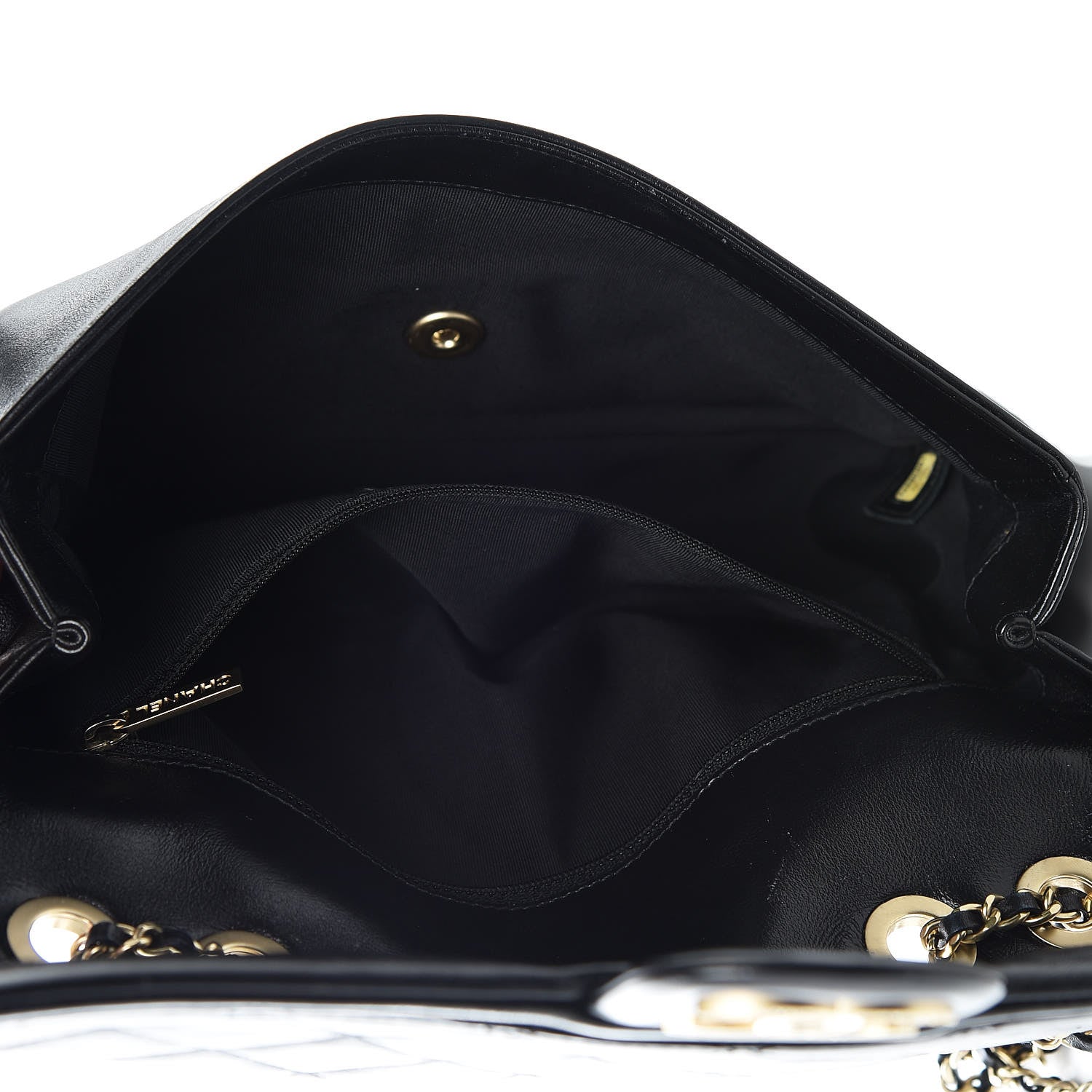 Chanel Calfskin Quilted Medium Graphic Flap Bag Black 8 of 10