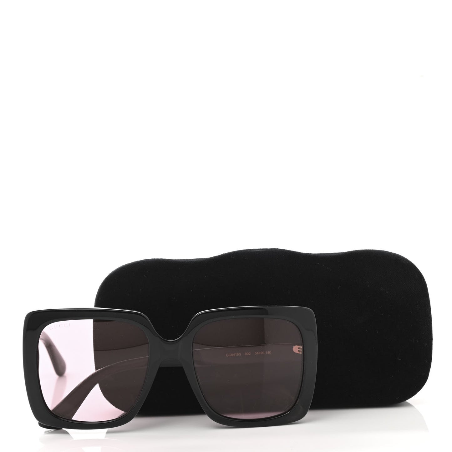Crystal Square Frame GG Sunglasses GG0418S Black Pink