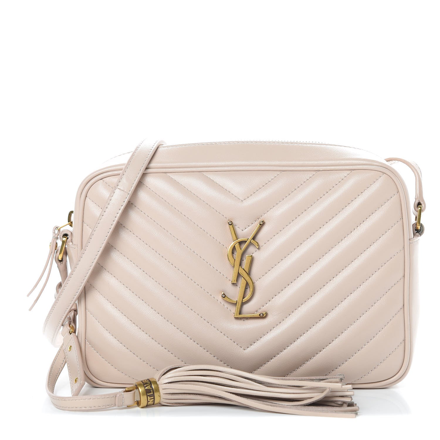 Saint Laurent Calfskin Matelasse Monogram Lou Camera Bag Washed Light Pink 1 of 12