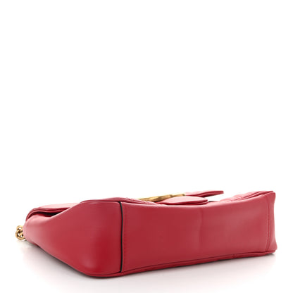 Gucci Calfskin Matelasse Small GG Marmont Shoulder Bag Hibiscus Red 4 of 10