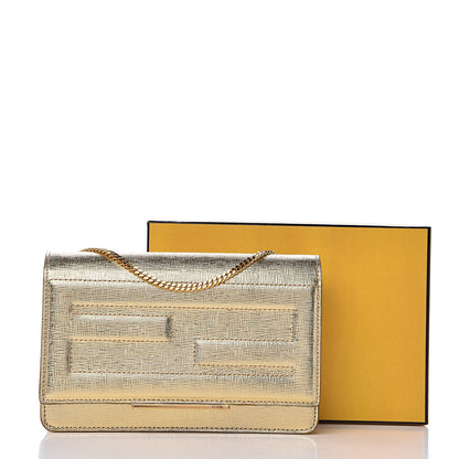 Fendi Vitello Mirror Elite Tube Wallet on Chain Gold 12 of 12