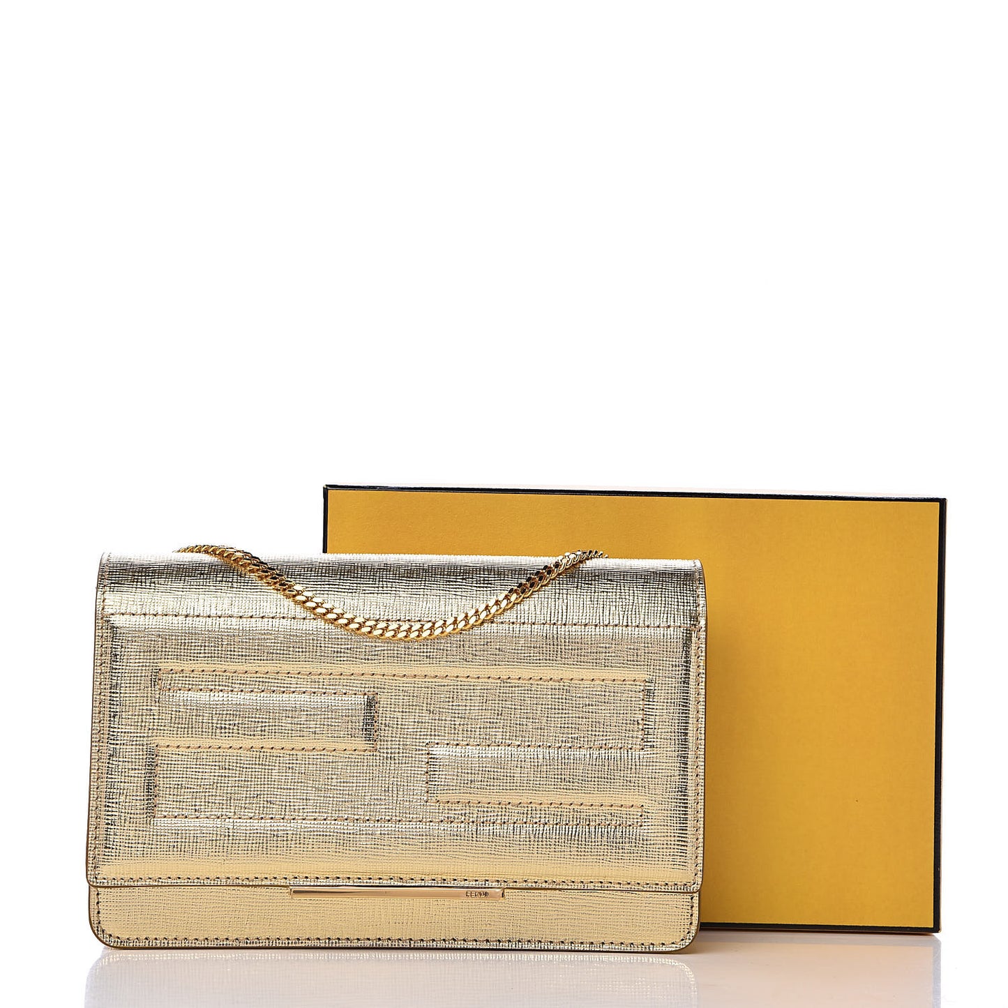 Vitello Mirror Elite Tube Wallet on Chain Gold