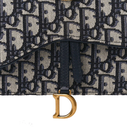 Christian Dior Oblique Saddle Chain Pouch Blue 7 of 11