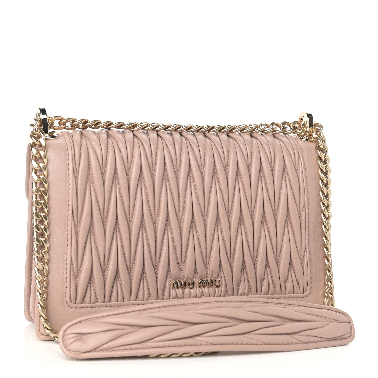 Lambskin Confidential Matelasse Chain Shoulder Bag Orchidea