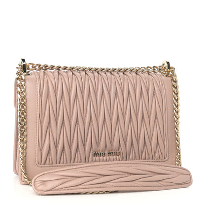 Miu Miu Lambskin Confidential Matelasse Chain Shoulder Bag Orchidea 2 of 7