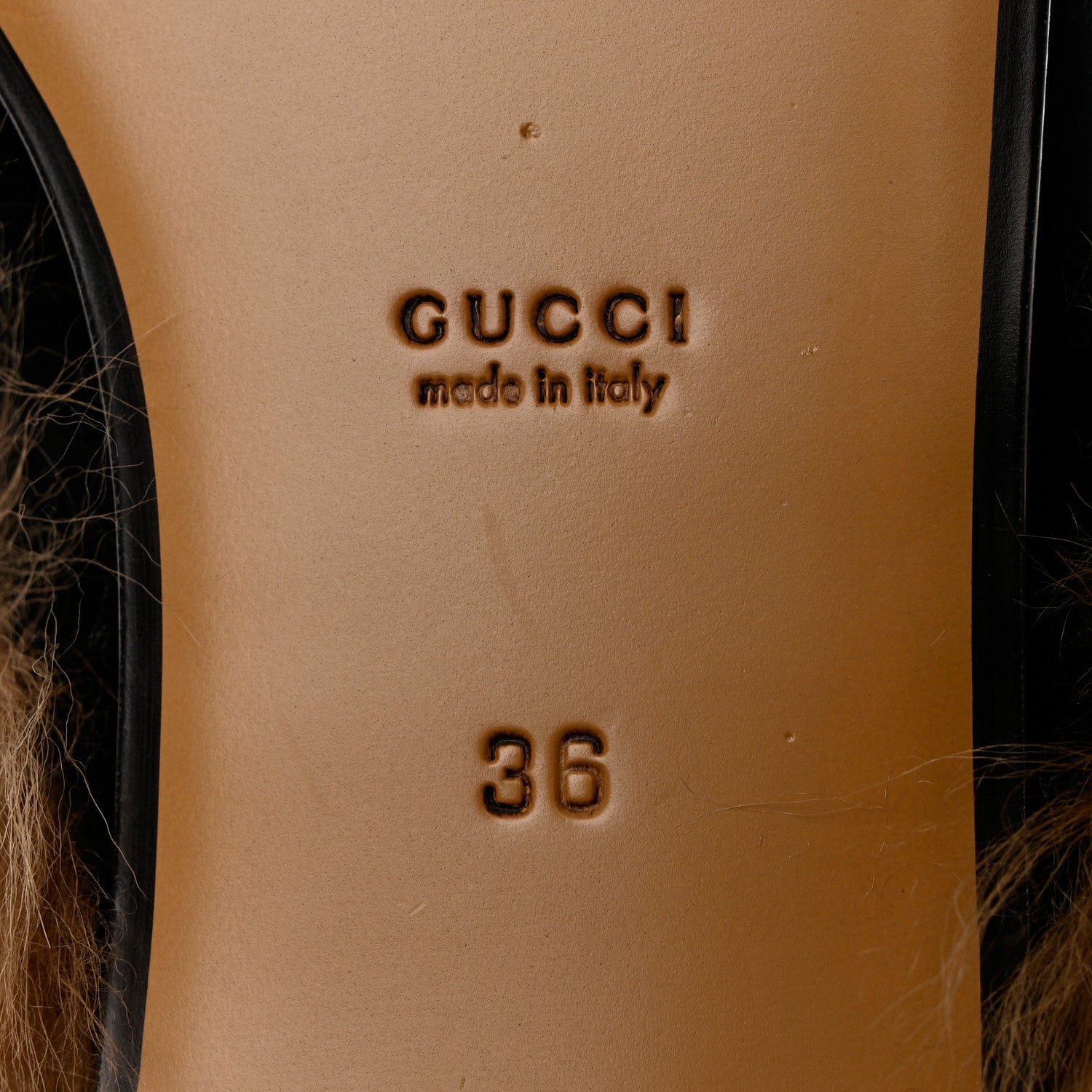 Gucci Velvet Fur Womens Princetown Slippers 36 Black 7 of 8
