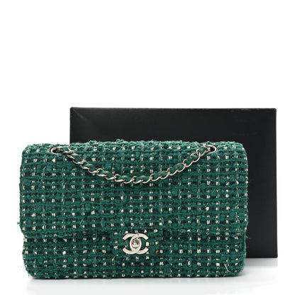 Chanel Tweed Quilted Medium Double Flap Green 11 of 13