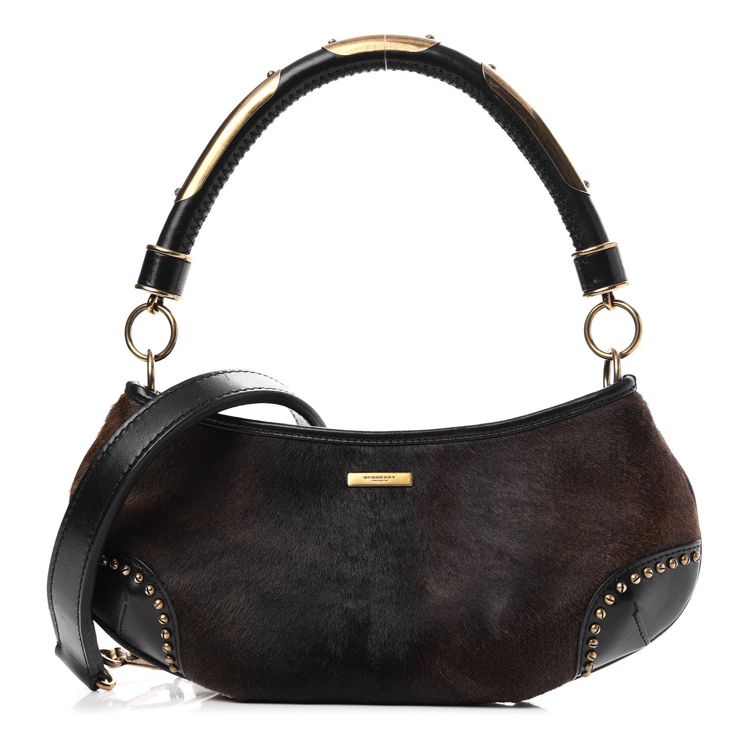 Burberry Prorsum Calf Hair Studded Shoulder Bag 1 of 9