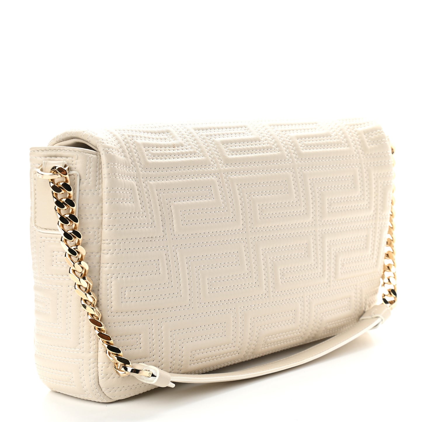 Calfskin Icon Quilted Flap White