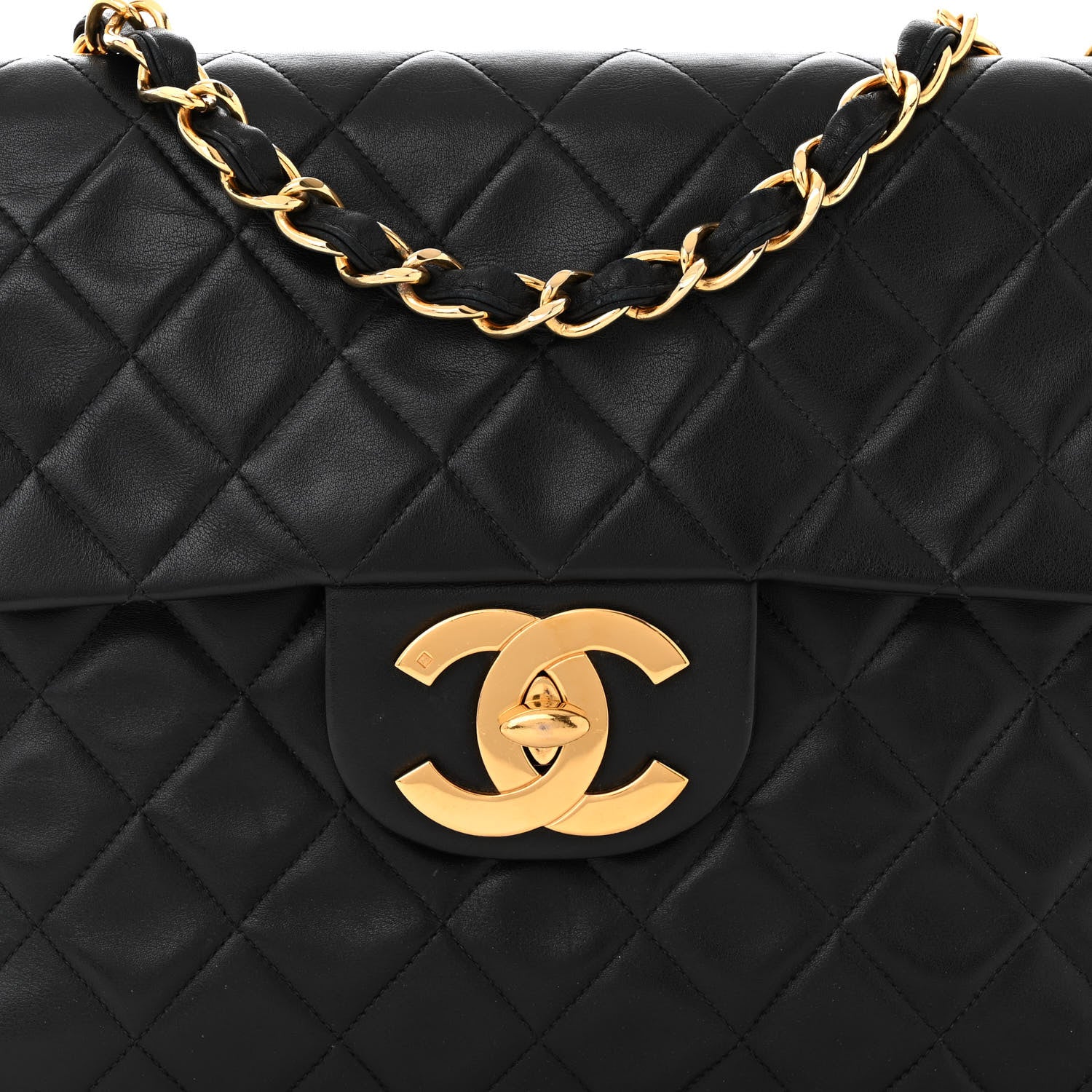 Chanel Lambskin Quilted XL Jumbo Single Flap Black 8 of 10