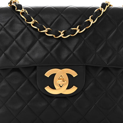 Chanel Lambskin Quilted XL Jumbo Single Flap Black 8 of 10
