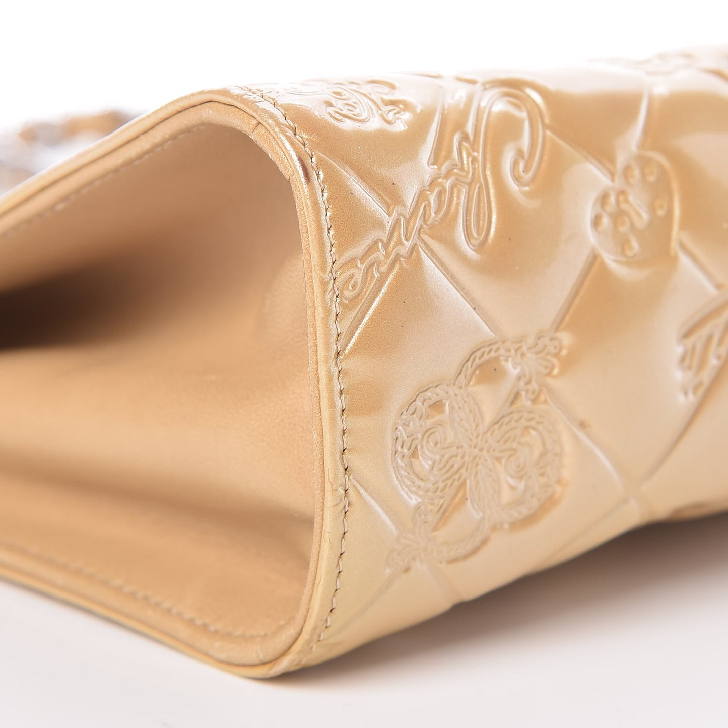 Patent Calfskin Lucky Symbols Pochette Gold