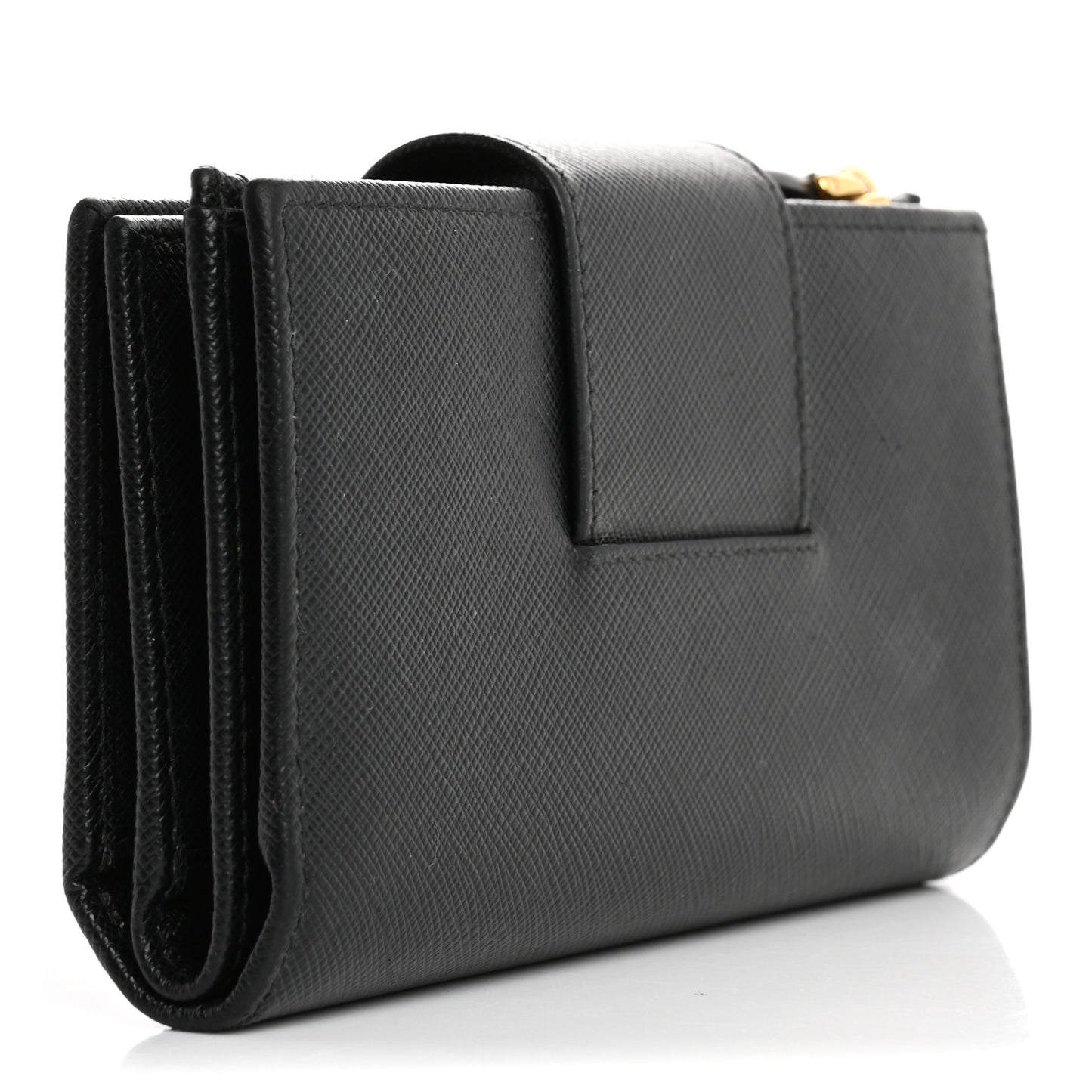 Saffiano Metal Tab Wallet Black