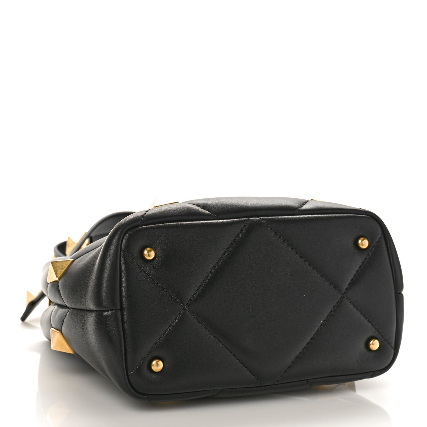 Nappa Small Roman Stud The Handle Bag Black