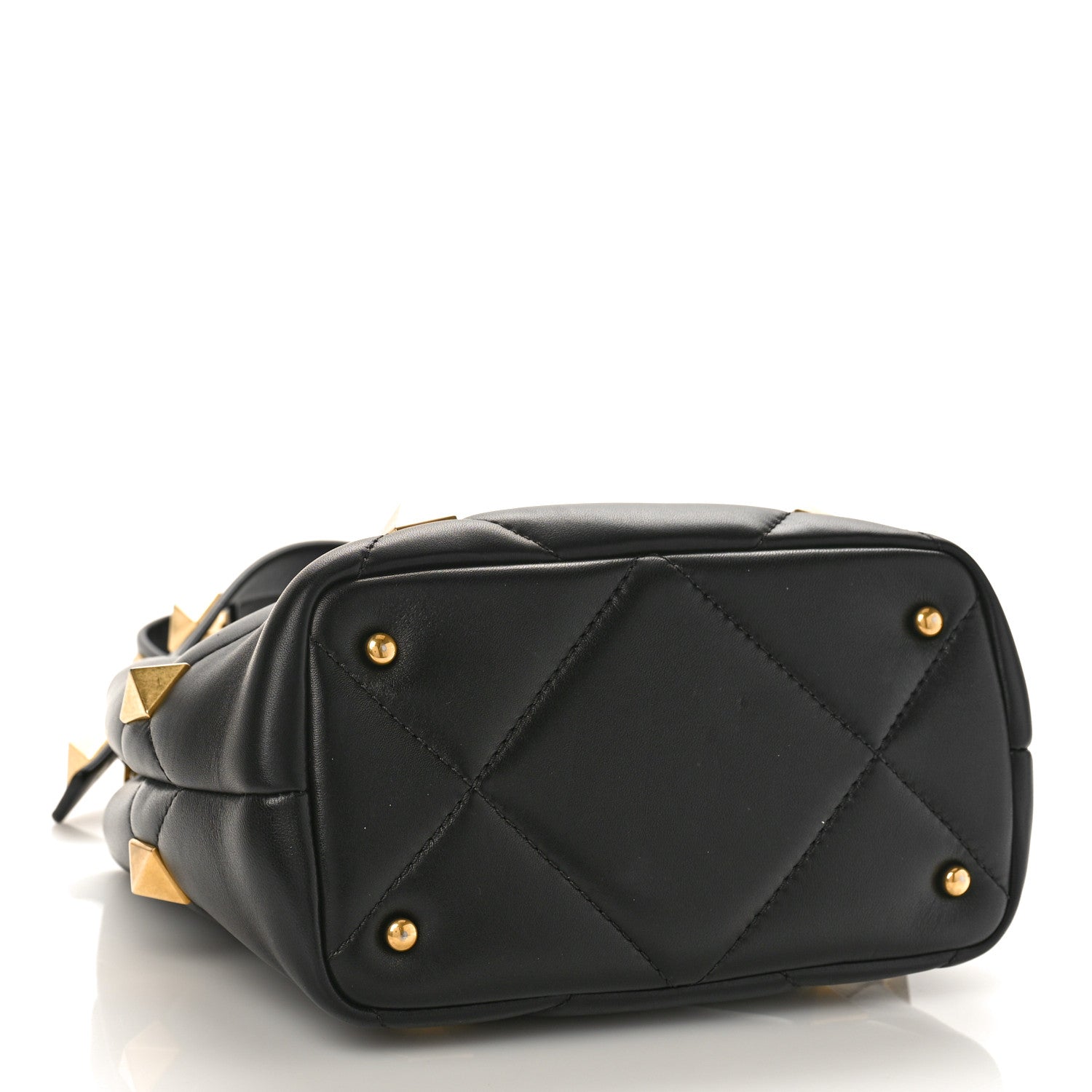 Valentino Garavani Nappa Small Roman Stud The Handle Bag Black 4 of 9