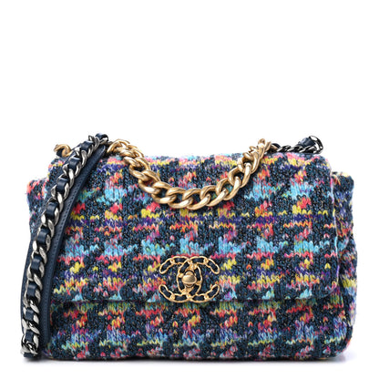 Chanel Tweed Quilted Medium Chanel 19 Flap Dark Multicolor 1 of 4