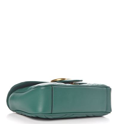 Gucci Calfskin Matelasse Mini GG Marmont Shoulder Bag Emerald Green 4 of 10