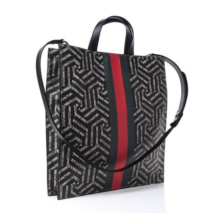 Gucci GG Supreme Monogram Caleido Web Vertical Tote Black 3 of 10