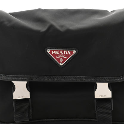 Prada Tessuto Nylon Saffiano Pocket Double Snap Buckle Messenger Shoulder Bag Black 9 of 11