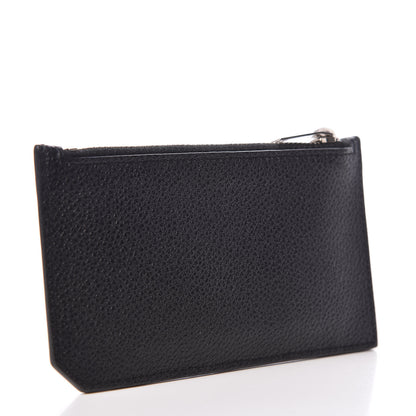 Saint Laurent Grained Calfskin 5 Fragments Zip Pouch Card Holder Black 3 of 7