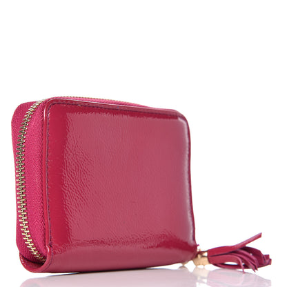 Gucci Vernice Naplack Soho Compact Disco Zip Around Wallet Bright Bouganville 3 of 10