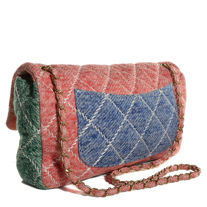 Chanel Jersey Quilted Jumbo Fabrics and Co Flap Multicolor 3 of 9