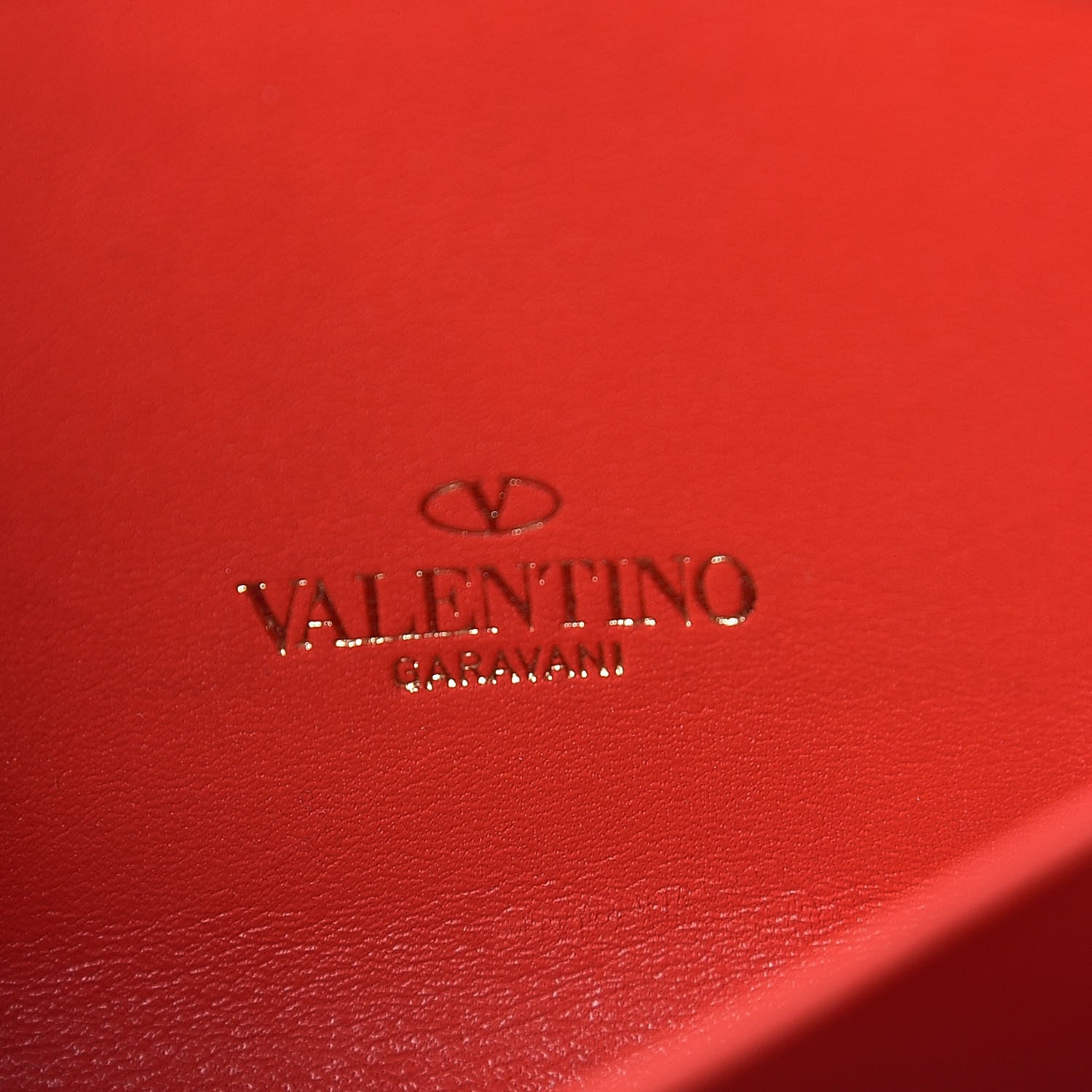 Valentino Garavani Calfskin Rockstud Zip Around Coin Case Card Holder Deep Orange 6 of 9