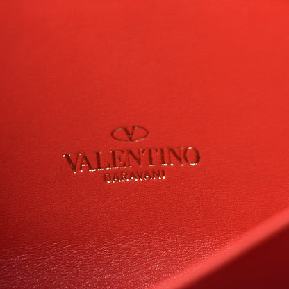 Valentino Garavani Calfskin Rockstud Zip Around Coin Case Card Holder Deep Orange 6 of 9