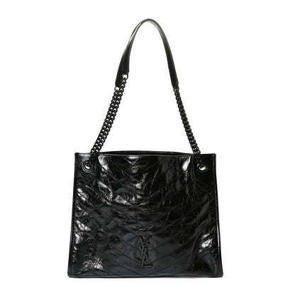 Saint Laurent Crinkled Calfskin Matelasse Monogram Large Niki Shopper Tote Black 1 of 6