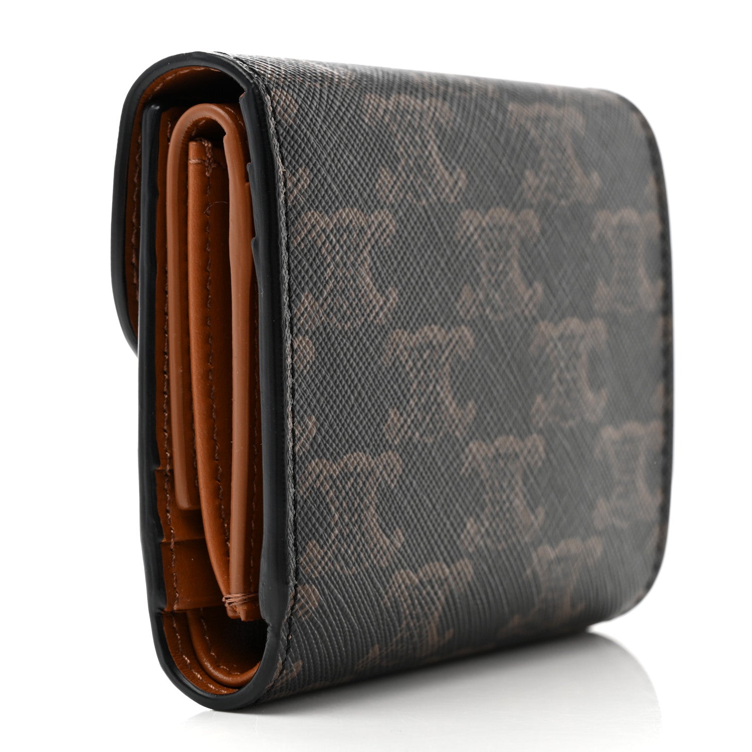 Celine Triomphe Canvas Small Triomphe Wallet Tan 3 of 9