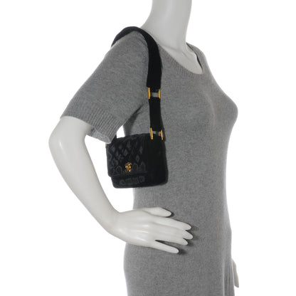 Chanel Velvet Quilted Mini Evening Flap Bag Black 2 of 10