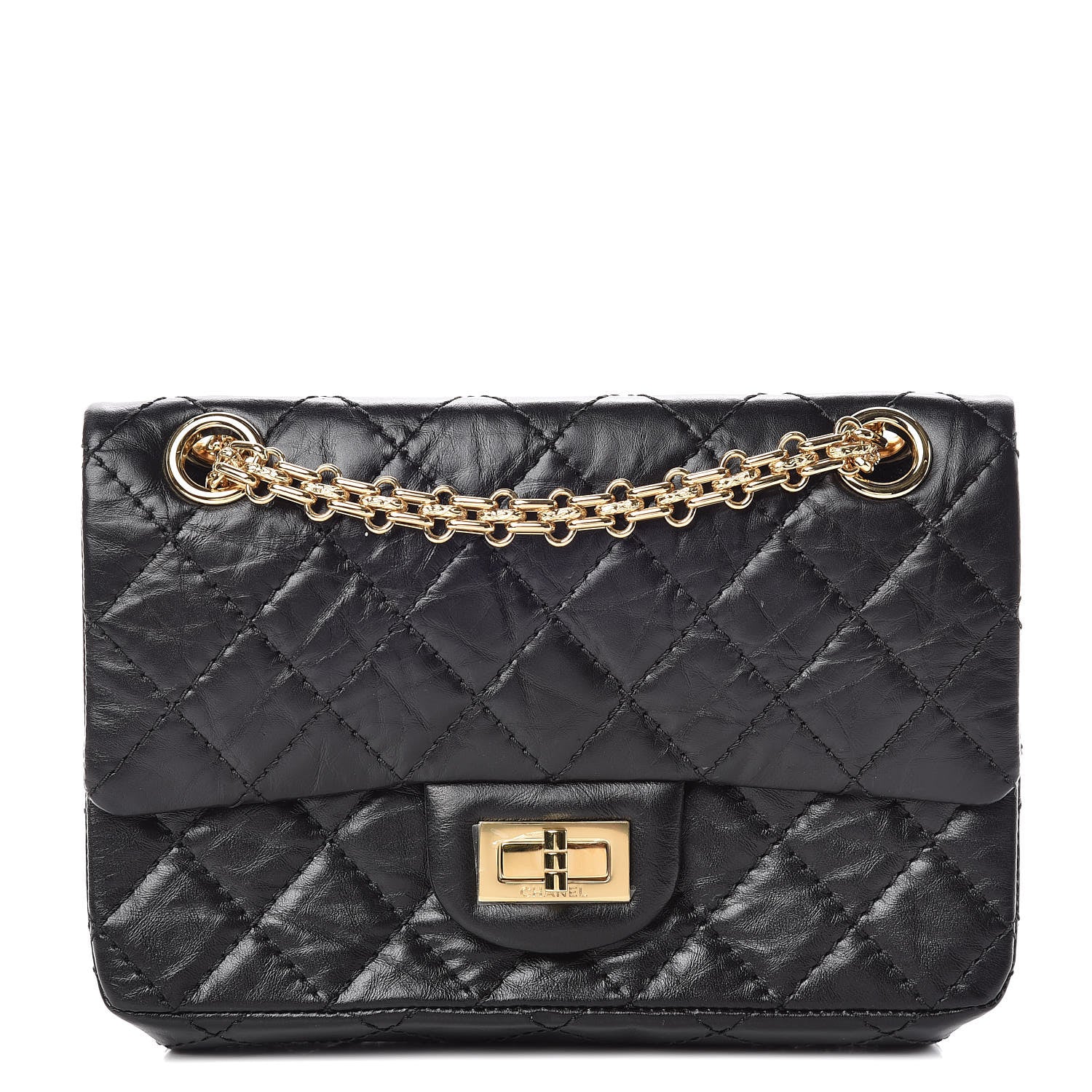 Chanel Aged Calfskin Quilted 2.55 Reissue Mini Flap Black 1 of 11
