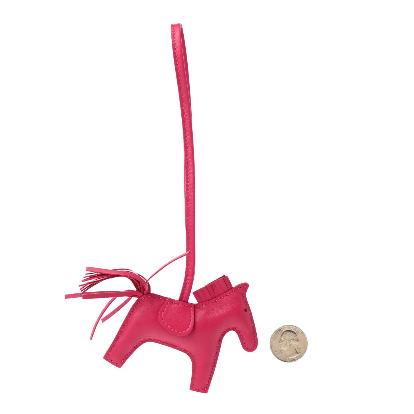 Milo Lambskin Grigri Rodeo Horse Bag Charm PM Rose Mexico