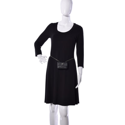 Chanel Lambskin Camellia Embossed Chain Belt Bag Black 2 of 11