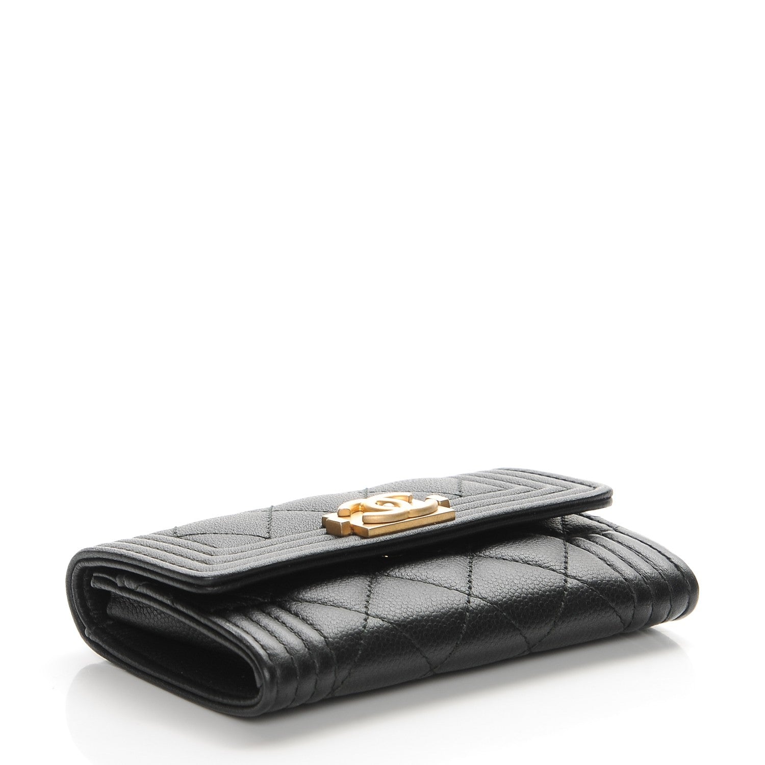 Chanel Caviar Quilted Boy Flap Card Holder Black 4 of 10