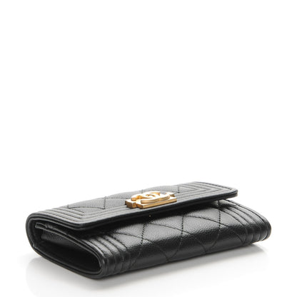 Chanel Caviar Quilted Boy Flap Card Holder Black 4 of 10