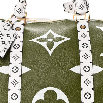 Louis Vuitton Monogram Giant Keepall Bandouliere 50 Kaki Beige 6 of 10