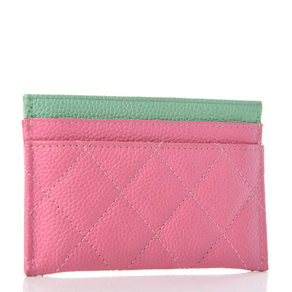 Chanel Caviar Quilted CC Filigree Card Holder Pink Blue Green 3 of 11
