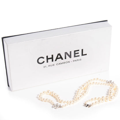 Chanel Pearl CC Long Necklace Silver 6 of 6