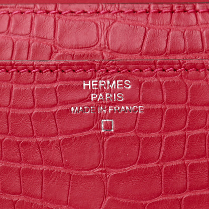 Hermes Matte Alligator Constance Long Wallet Rose Extreme 6 of 7
