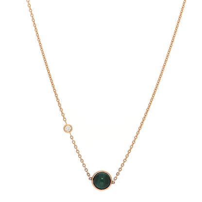 Piaget 18K Rose Gold Diamond Malachite Possession Pendant Necklace 1 of 4